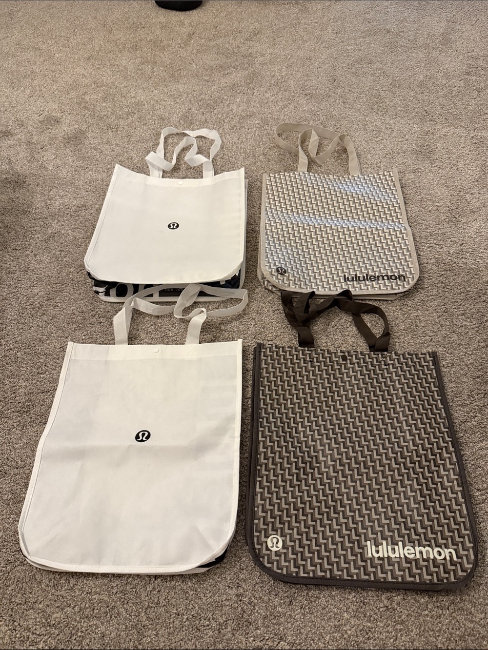 Lululemon Large Tote Bags Bundle white and brown